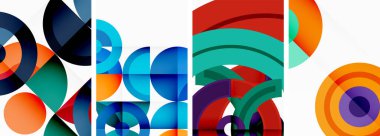 Duvar kâğıdı, kartvizit, kapak, poster, afiş, broşür, başlık, web sitesi için arka planda yuvarlak geometrik elemanlar ve daireler
