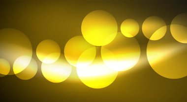 Parlak Işık Neon Baloncuk Çemberleri. Duvar kağıdı, bayrak, arkaplan, kart, kitap illüstrasyonu için vektör illüstrasyonu, iniş sayfası