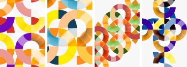 Yuvarlak çizgiler ve posterler. Duvar kağıdı, bayrak, arkaplan, kart, kitap illüstrasyonu için vektör illüstrasyonu, iniş sayfası