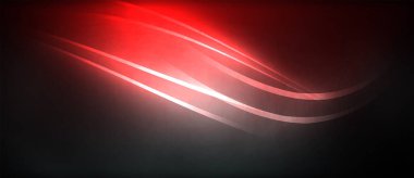 Neon parlayan daire ışınları, karanlıkta ışık saçan yuvarlak çizgiler, gezegen tarzı neon dalga çizgileri. Duvar kağıdı, afiş, arkaplan için enerji yüklü elektrik konsept tasarımı