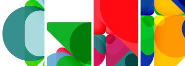 Duvar kağıdı, kartvizit, kapak, poster, afiş, broşür, başlık, web sitesi için renkli parlak geometrik soyut kompozisyonlar