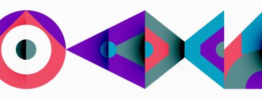 Renkli çember ve soyut üçgen arkaplan. Duvar kağıdı, afiş, sunum, arkaplan şablonu