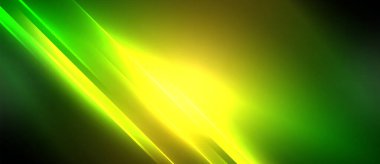 Neon dinamik köşegen ışık ışınları arka planı. Duvar kağıdı, bayrak, sunum, arkaplan için tekno dijital geometrik konsept tasarımı