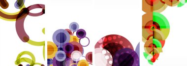 Etkileyici geometrik soyut posterler. Büyüleyici daireler, her bir dizayn şekil ve rengin uyumlu bir karışımı. Tasarımınızı modern, görsel olarak çarpıcı sanatla yükseltin