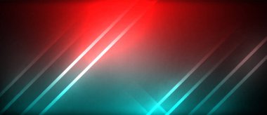 Neon parlayan daire ışınları, karanlıkta ışık saçan yuvarlak çizgiler, gezegen tarzı neon dalga çizgileri. Duvar kağıdı, afiş, arkaplan için enerji yüklü elektrik konsept tasarımı