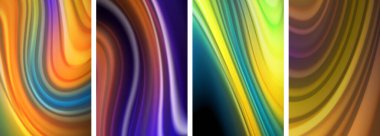 Gökkuşağı renkli sıvı. Duvar kağıdı, kartvizit, kapak, poster, afiş, broşür, başlık, web sitesi için dalga çizgileri posteri