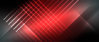 Neon dinamik köşegen ışık ışınları arka planı. Duvar kağıdı, bayrak, sunum, arkaplan için tekno dijital geometrik konsept tasarımı