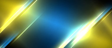 Neon dinamik köşegen ışık ışınları arka planı. Duvar kağıdı, bayrak, sunum, arkaplan için tekno dijital geometrik konsept tasarımı