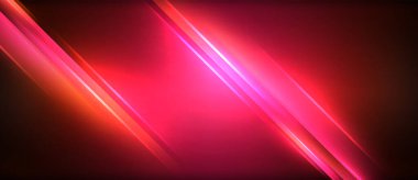 Neon parlayan daire ışınları, karanlıkta ışık saçan yuvarlak çizgiler, gezegen tarzı neon dalga çizgileri. Duvar kağıdı, afiş, arkaplan için enerji yüklü elektrik konsept tasarımı