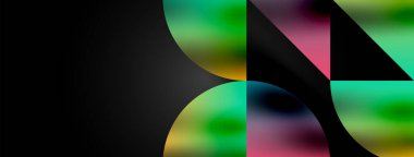 Üçgenlerin, çizgilerin ve yuvarlak elementlerin uyumlu etkileşimlerini içeren mozaik desen yapısı, posterler, kapaklar, broşürler, web siteleri için görsel olarak çekici ve dinamik bir tasarım yaratıyor