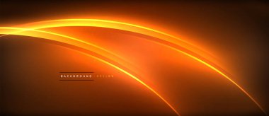 Neon parlayan daire ışınları, karanlıkta ışık saçan yuvarlak çizgiler, gezegen tarzı neon dalga çizgileri. Duvar kağıdı, afiş, arkaplan için enerji yüklü elektrik konsept tasarımı