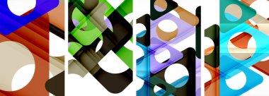 Soyut arkaplan seti, üçgenlerin dinamik etkileşimini gösteriyor. Modern tasarım ve geometrik cazibenin birleşimi