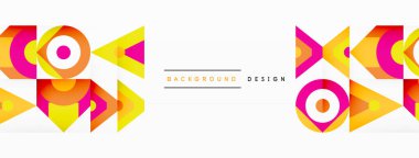 Renkli çember ve soyut üçgen arkaplan. Duvar kağıdı, afiş, sunum, arkaplan şablonu