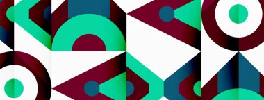 Renkli çember ve soyut üçgen arkaplan. Duvar kağıdı, afiş, sunum, arkaplan şablonu