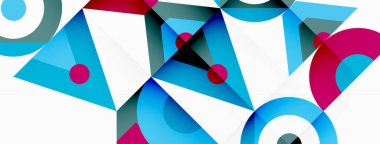 Renkli çember ve soyut üçgen arkaplan. Duvar kağıdı, afiş, sunum, arkaplan şablonu