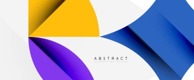 Beyaza asgari geometrik elementler. Yapraklar, yuvarlak üçgenler, yıldızlar.