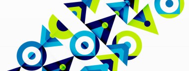 Renkli çember ve soyut üçgen arkaplan. Duvar kağıdı, afiş, sunum, arkaplan şablonu