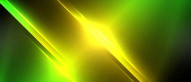 Neon dinamik köşegen ışık ışınları arka planı. Duvar kağıdı, bayrak, sunum, arkaplan için tekno dijital geometrik konsept tasarımı