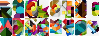 En az renkli geometrik şekiller moda. Soyut arkaplan koleksiyonu. Duvar Kağıdı, Sancak, Arkaplan, Kart, Kitap İllüstrasyonu, İniş Sayfası