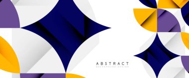 Beyaza asgari geometrik elementler. Yapraklar, yuvarlak üçgenler, yıldızlar.