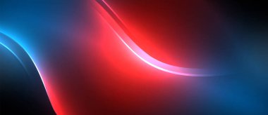 Neon parlayan daire ışınları, karanlıkta ışık saçan yuvarlak çizgiler, gezegen tarzı neon dalga çizgileri. Duvar kağıdı, afiş, arkaplan için enerji yüklü elektrik konsept tasarımı