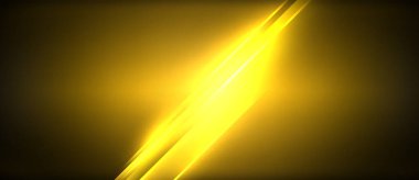 Neon parlayan daire ışınları, karanlıkta ışık saçan yuvarlak çizgiler, gezegen tarzı neon dalga çizgileri. Duvar kağıdı, afiş, arkaplan için enerji yüklü elektrik konsept tasarımı