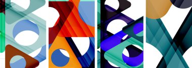 Çekici üçgenler içeren soyut arkaplan seti. Geometri ve stilin uyumlu karışımı, bu tasarımlar modern yetenekler getiriyor.