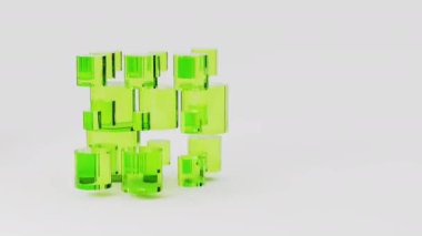 Cam geometrik silindir dönüşleri şekillendirir. 3d canlandırma döngüsü soyut arkaplan
