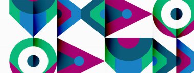 Renkli çember ve soyut üçgen arkaplan. Duvar kağıdı, afiş, sunum, arkaplan şablonu