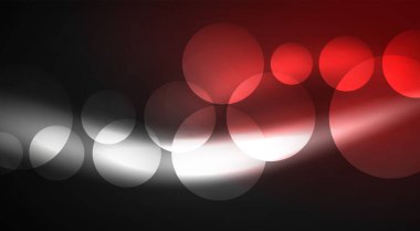 Parlak Işık Neon Baloncuk Çemberleri. Duvar kağıdı, bayrak, arkaplan, kart, kitap illüstrasyonu için vektör illüstrasyonu, iniş sayfası