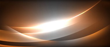 Neon parlayan daire ışınları, karanlıkta ışık saçan yuvarlak çizgiler, gezegen tarzı neon dalga çizgileri. Duvar kağıdı, afiş, arkaplan için enerji yüklü elektrik konsept tasarımı