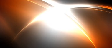 Neon parlayan daire ışınları, karanlıkta ışık saçan yuvarlak çizgiler, gezegen tarzı neon dalga çizgileri. Duvar kağıdı, afiş, arkaplan için enerji yüklü elektrik konsept tasarımı