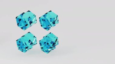 Cam geometrik düşük poli küre dönüş şeklini alır. 3d canlandırma döngüsü soyut arkaplan