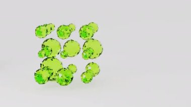 Cam geometrik düşük poli küre dönüş şeklini alır. 3d canlandırma döngüsü soyut arkaplan