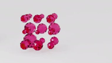 Cam geometrik düşük poli küre dönüş şeklini alır. 3d canlandırma döngüsü soyut arkaplan