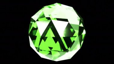 Cam geometrik düşük poli küre dönüş şeklini alır. 3d canlandırma döngüsü soyut arkaplan