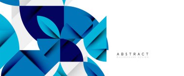 Beyaza asgari geometrik elementler. Yapraklar, yuvarlak üçgenler, yıldızlar.