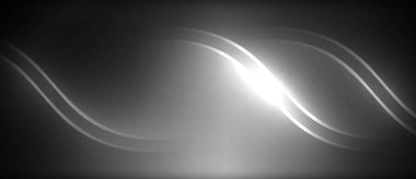 Neon parlayan daire ışınları, karanlıkta ışık saçan yuvarlak çizgiler, gezegen tarzı neon dalga çizgileri. Duvar kağıdı, afiş, arkaplan için enerji yüklü elektrik konsept tasarımı