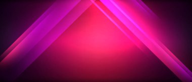 Neon parlayan daire ışınları, karanlıkta ışık saçan yuvarlak çizgiler, gezegen tarzı neon dalga çizgileri. Duvar kağıdı, afiş, arkaplan için enerji yüklü elektrik konsept tasarımı