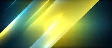 Neon dinamik köşegen ışık ışınları arka planı. Duvar kağıdı, bayrak, sunum, arkaplan için tekno dijital geometrik konsept tasarımı