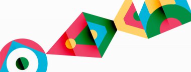 Renkli çember ve soyut üçgen arkaplan. Duvar kağıdı, afiş, sunum, arkaplan şablonu