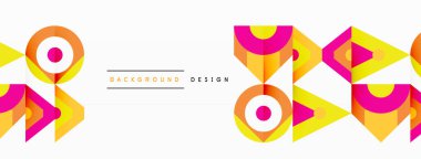 Renkli çember ve soyut üçgen arkaplan. Duvar kağıdı, afiş, sunum, arkaplan şablonu