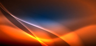 Neon ışıklarının ruhani parıltısında dinamik dalgalar. Hareket akışkanlığı ile neonun ışıl ışıl cazibesini birleştiren kavram, hem canlılığı hem de gelecekteki karmaşıklığı somutlaştıran büyüleyici arka plan.