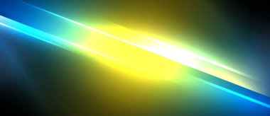 Neon dinamik köşegen ışık ışınları arka planı. Duvar kağıdı, bayrak, sunum, arkaplan için tekno dijital geometrik konsept tasarımı