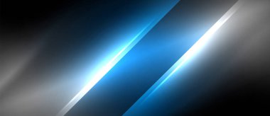 Neon dinamik köşegen ışık ışınları arka planı. Duvar kağıdı, bayrak, sunum, arkaplan için tekno dijital geometrik konsept tasarımı