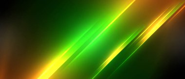 Neon dinamik köşegen ışık ışınları arka planı. Duvar kağıdı, bayrak, sunum, arkaplan için tekno dijital geometrik konsept tasarımı