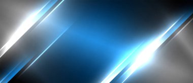 Neon dinamik köşegen ışık ışınları arka planı. Duvar kağıdı, bayrak, sunum, arkaplan için tekno dijital geometrik konsept tasarımı