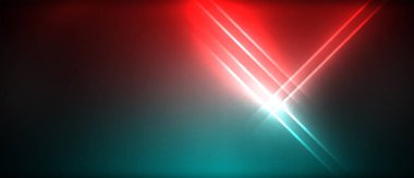 Neon parlayan daire ışınları, karanlıkta ışık saçan yuvarlak çizgiler, gezegen tarzı neon dalga çizgileri. Duvar kağıdı, afiş, arkaplan için enerji yüklü elektrik konsept tasarımı