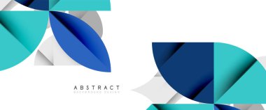 Beyaza asgari geometrik elementler. Yapraklar, yuvarlak üçgenler, yıldızlar.