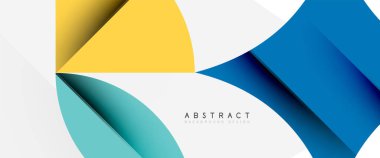 Beyaza asgari geometrik elementler. Yapraklar, yuvarlak üçgenler, yıldızlar.